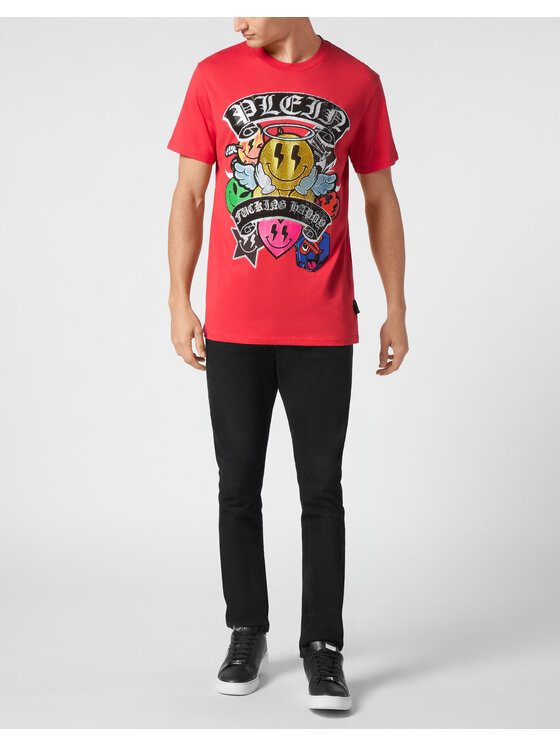 PHILIPP PLEIN PHILIPP PLEIN T-Shirt 22609 Czerwony Regular Fit