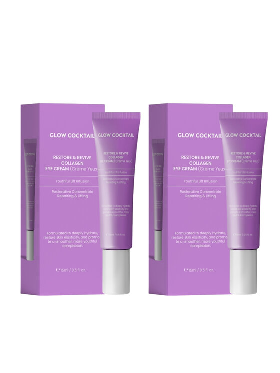 Glow Cocktail Glow Cocktail 2 x Restore & Revive Collagen Eye Cream 15ml Zestaw do pielęgnacji skóry