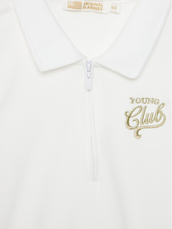Original Marines Original Marines Poloshirt DFP5184YF Weiß Cropped Fit