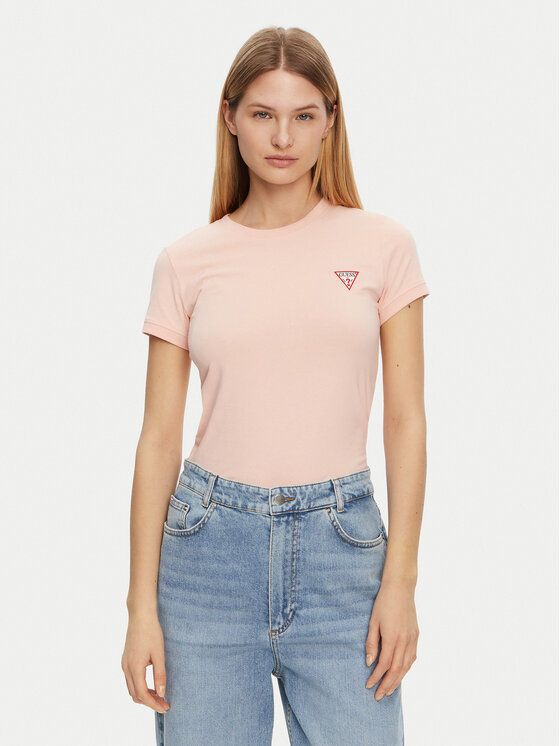 Guess Guess T-Shirt W2YI44 J1314 Πορτοκαλί Slim Fit