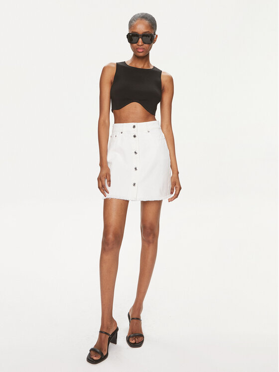 MICHAEL Michael Kors MICHAEL Michael Kors Džínsová sukňa MS470CO80V Biela Slim Fit