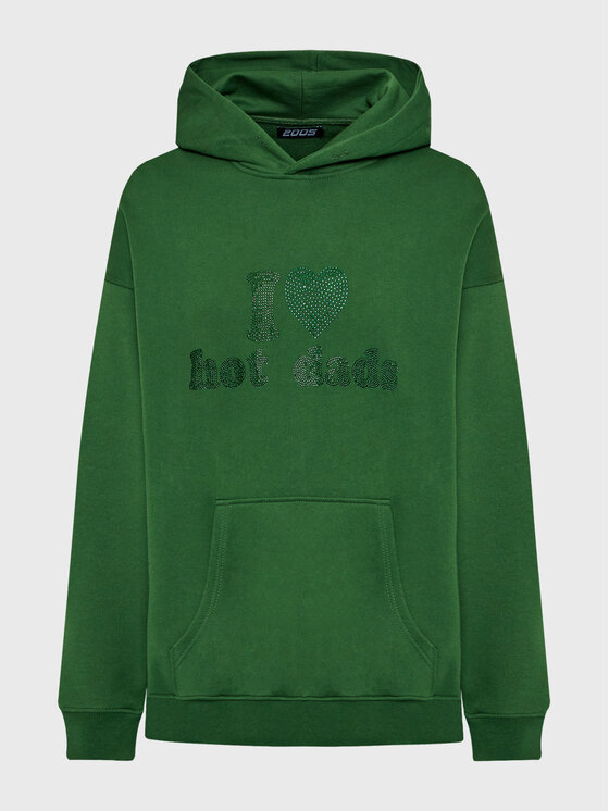 2005 2005 Mikina Unisex Hot Dads Zelená Relaxed Fit