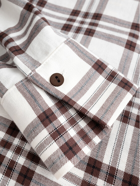 KMX KMX Koszula 504530005 Brązowy Straight Fit