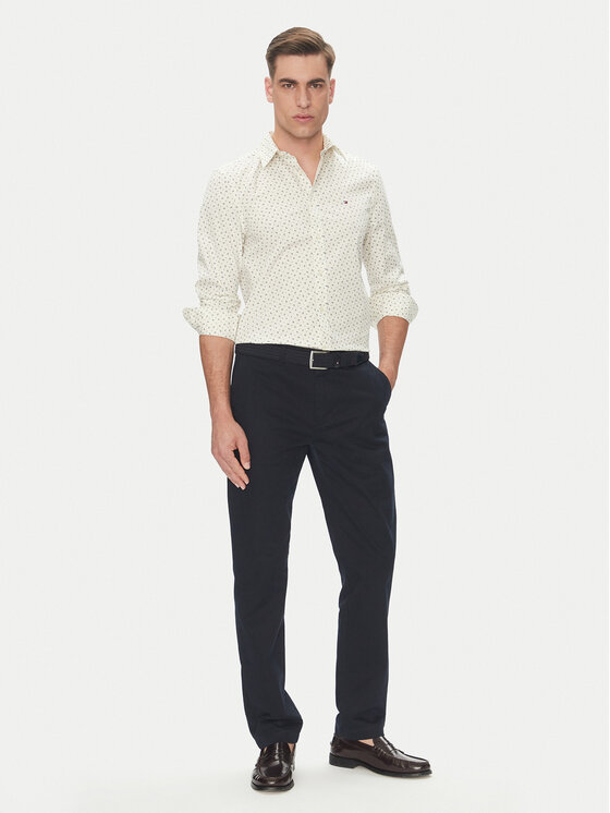 Tommy Hilfiger Tommy Hilfiger Koszula MW0MW38559 Beżowy Slim Fit