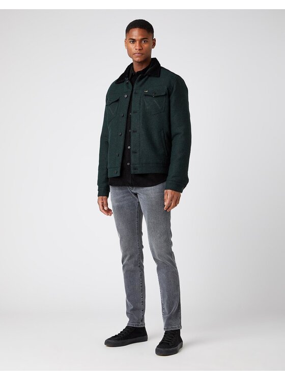 Wrangler Wrangler Giacca di transizione WOOL TRUCKER Verde Regular Fit