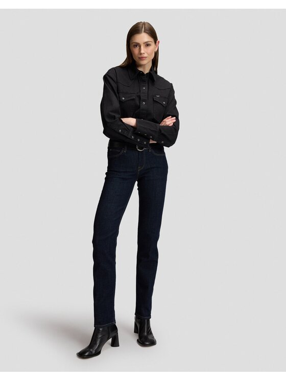 Lee Lee Koszula ESSENTIAL WESTERN SHIRT Czarny Relaxed Fit