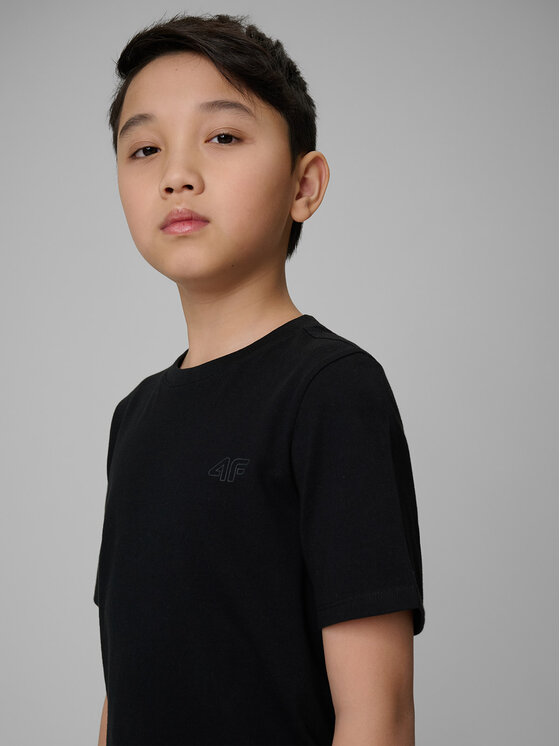 4F 4F T-Shirt BASIC+ Czarny Regular Fit