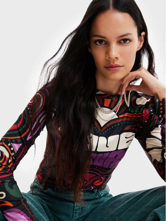 Desigual Desigual Majica Blair 22WWTK35 Šarena Slim Fit