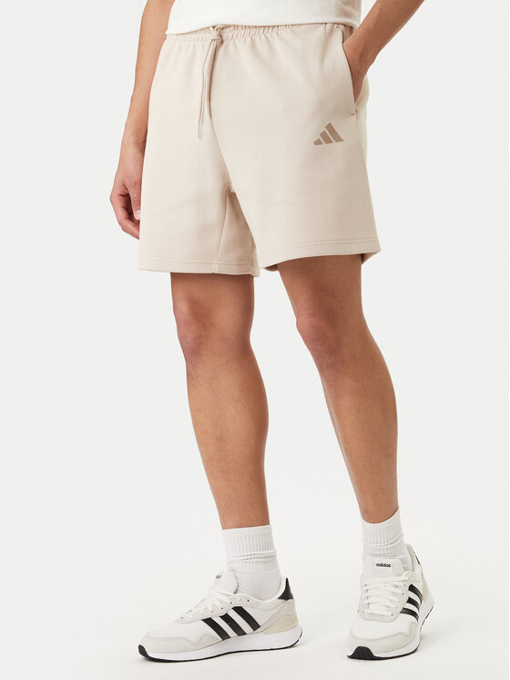 adidas adidas Sportiniai šortai Future Icons Small Logo KD7659 Smėlio Regular Fit