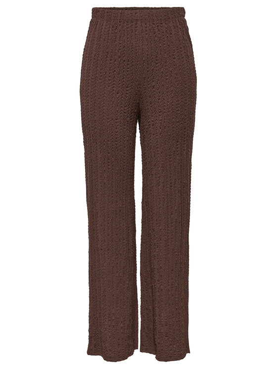 ONLY ONLY Bavlnené nohavice Ella 15368471 Hnedá Wide Leg