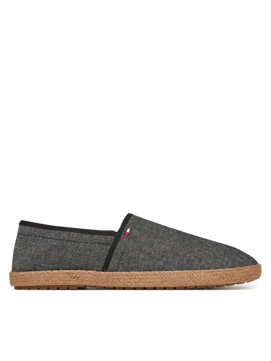 Espadrile Tommy Hilfiger Hilfiger Chambray Espadrille FM0FM05391 Negru