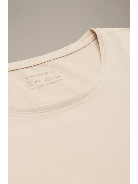 Lancerto Lancerto T-Shirt Arlena TS073226000018 Kremowy Regular Fit