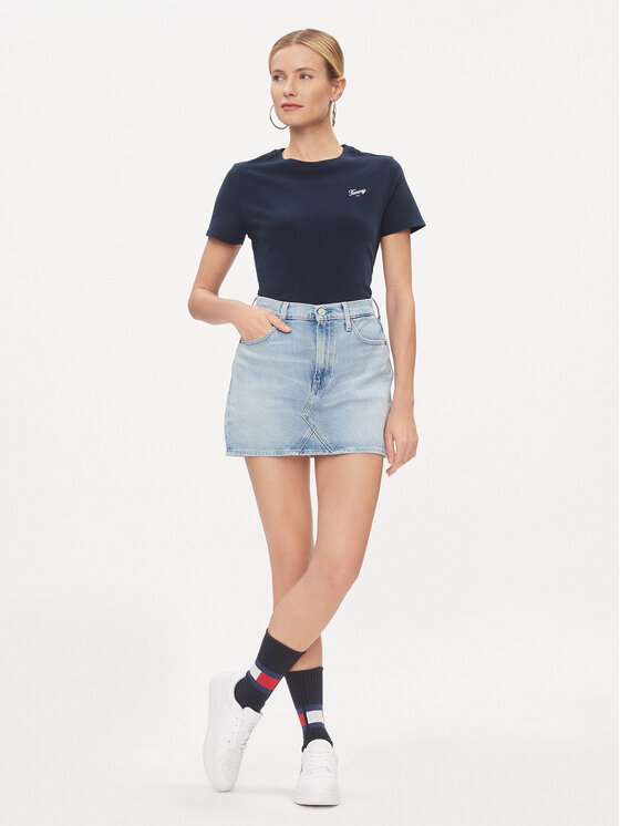 Tommy Jeans Tommy Jeans Farmer szoknya Izzie DW0DW17219 Kék Regular Fit