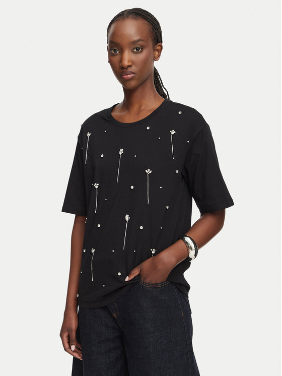 Liu Jo Tricou WF6398 JS904 Negru Boxy Fit