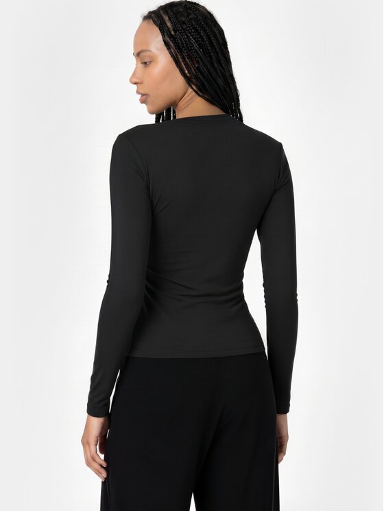 BASICLO BASICLO Longsleeve W-2253 Czarny Slim Fit