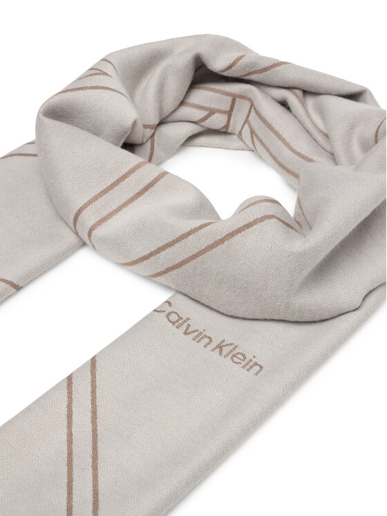 Calvin Klein Calvin Klein Πασμίνα Emblem Repeat Lw Shawl W Fringes LV04F8074G Λευκό