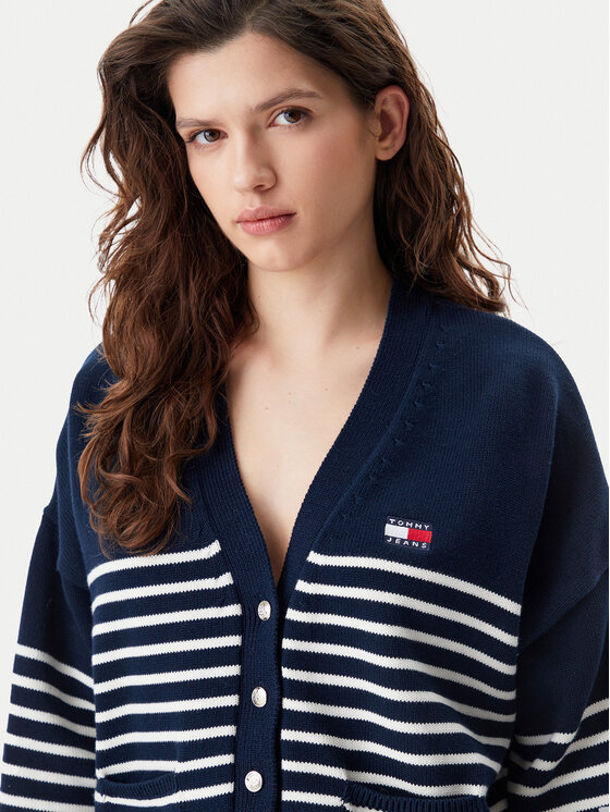 Tommy Jeans Tommy Jeans Strickjacke DW0DW20257 Dunkelblau Relaxed Fit