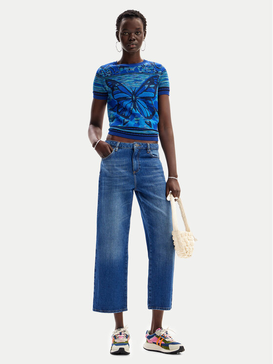 Desigual Desigual Kampsun Butterfly 24WWTK08 Sinine Regular Fit