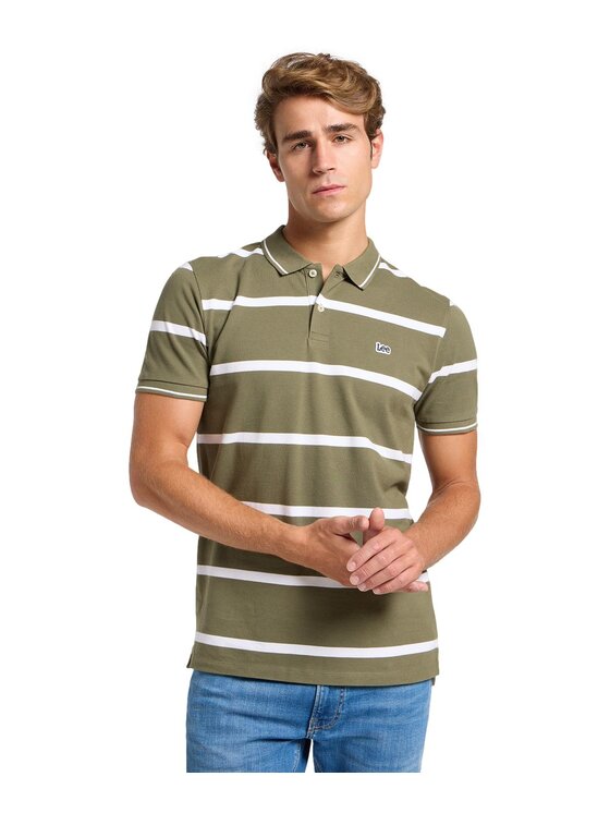 Lee Lee Polo 112363858 Zielony Regular Fit