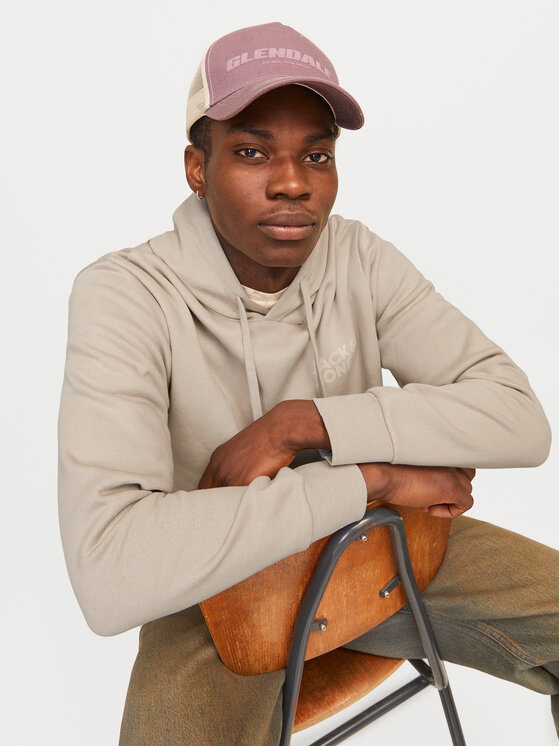 Jack & Jones Jack & Jones Džemperis ar kapuci Corp Logo 12152840 Bēšs Standard Fit