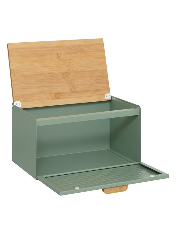 MIAhome MIAhome Chlebak metalowy 23,5x35,5x20,8 cm EXTRA zielony Zielony