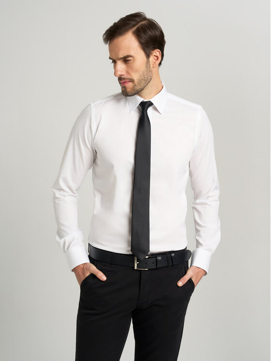 Willsoor Willsoor Koszula 47451sl Biały Slim Fit
