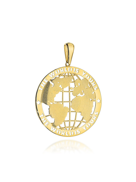 Fugart Fugart Naszyjnik Zawieszka złota kula ziemska średnia FUG6-Z00617-585 Złoty