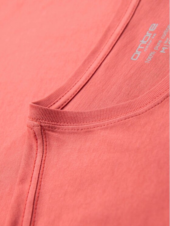 Ombre Ombre T-Shirt OM-TSBS-0236 Różowy Regular Fit