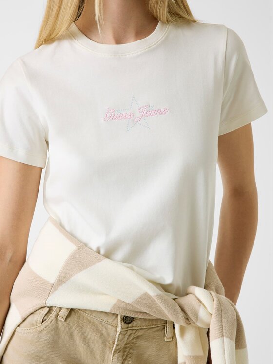 Guess Jeans Guess Jeans T-shirt 180635 Beige Classic Fit