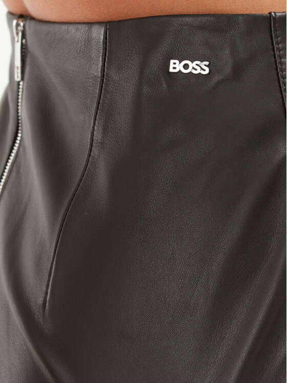 BOSS Boss Spódnica skórzana Seminta 50495166 Czarny Regular Fit