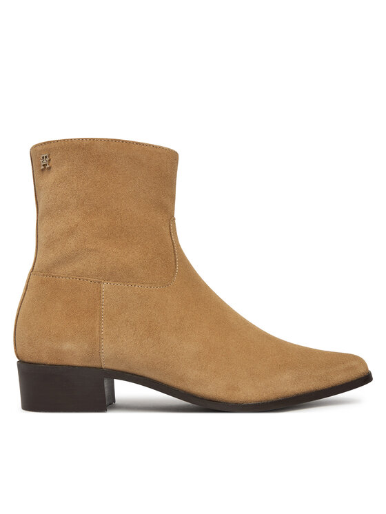 Tommy Hilfiger Tommy Hilfiger Īsie zābaki Suede Ankle Boot W Zip FW0FW09922 Bēšs