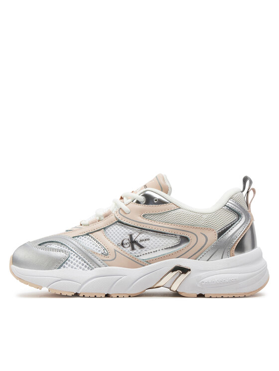 Calvin Klein Jeans Calvin Klein Jeans Laisvalaikio batai Retro Tennis Low Lace Mh Ml Mr YW0YW01381 Balta