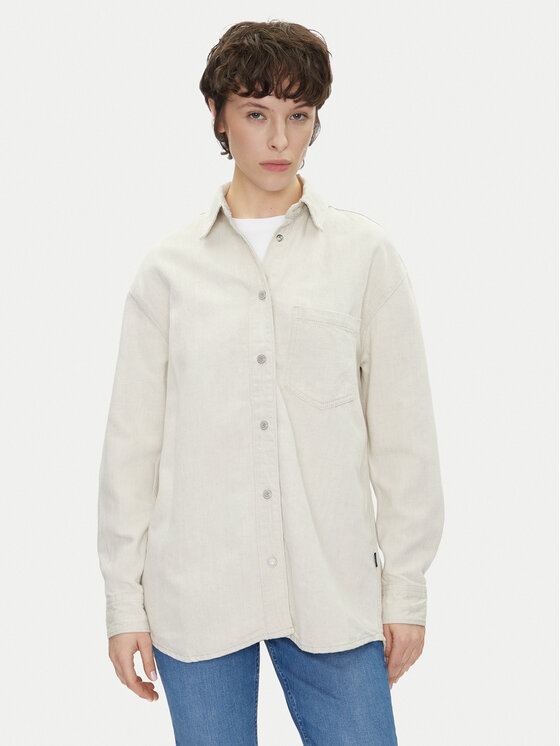 Pepe Jeans Pepe Jeans džínová košile PL304963 Écru Oversize