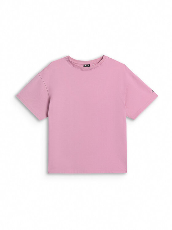 4F 4F T-Shirt BASIC+ Różowy jasny Loose Fit