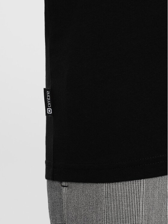 Ombre Ombre T-Shirt S2040 Czarny Slim Fit
