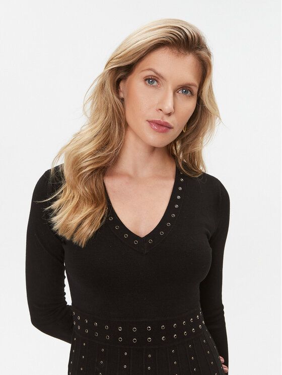 TWINSET TWINSET Pletena obleka 232TT3173 Črna Regular Fit