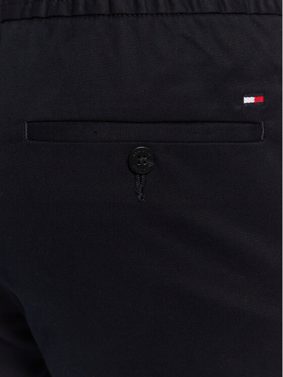 Tommy Hilfiger Tommy Hilfiger Pantaloni di tessuto Chelsea Pull On Side Tape MW0MW29098 Blu scuro Relaxed Fit