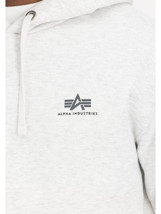 Alpha Industries Alpha Industries Bluza Basic Small Logo Hoodie Szary Regular Fit