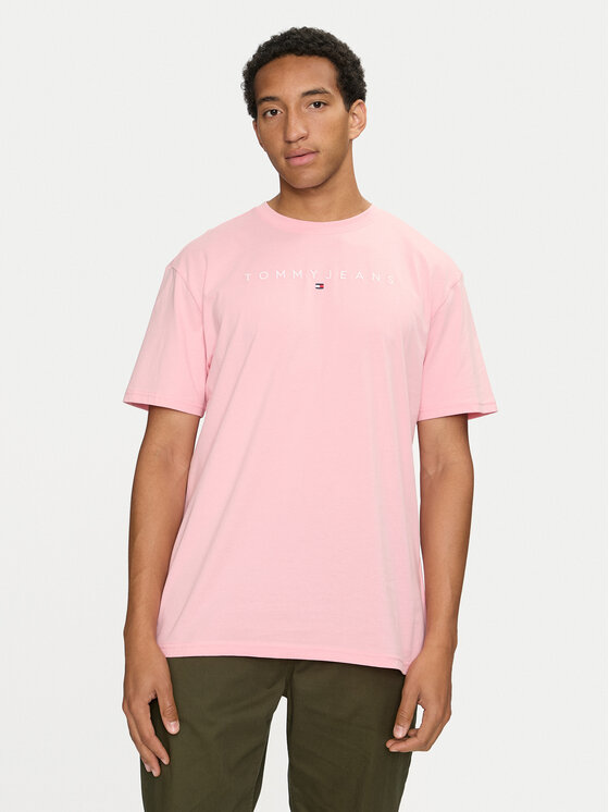 Tommy Jeans Tommy Jeans Тишърт Linear Logo DM0DM17993 Розов Regular Fit