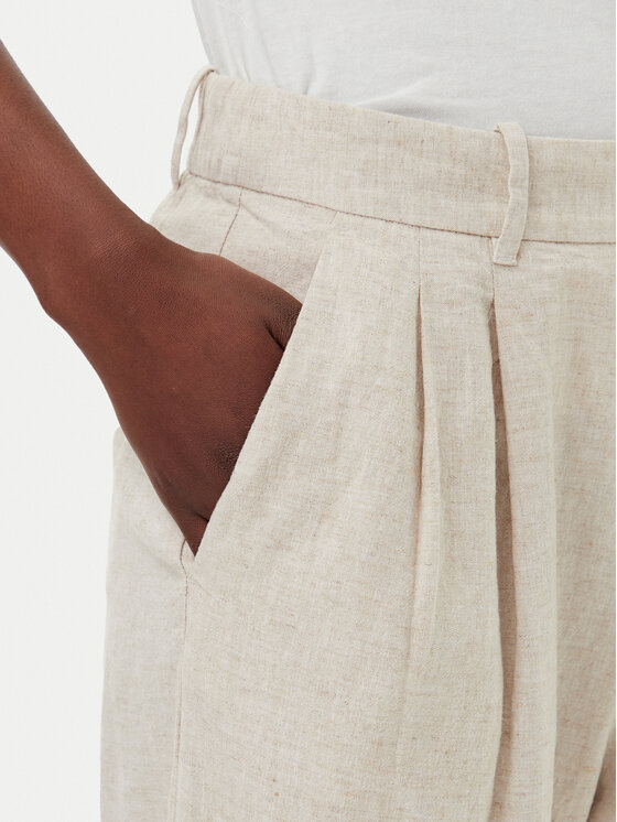 Gap Gap Штани з тканини 713998-03 Бежевий Wide Leg