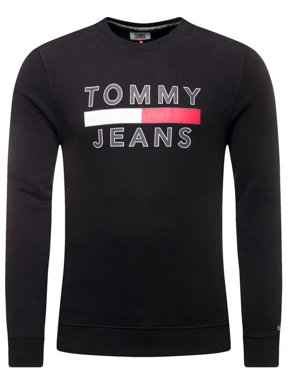 Tommy Jeans Tommy Jeans Bluză Tjm Essential Graphic Crew DM0DM07413 Negru Regular Fit