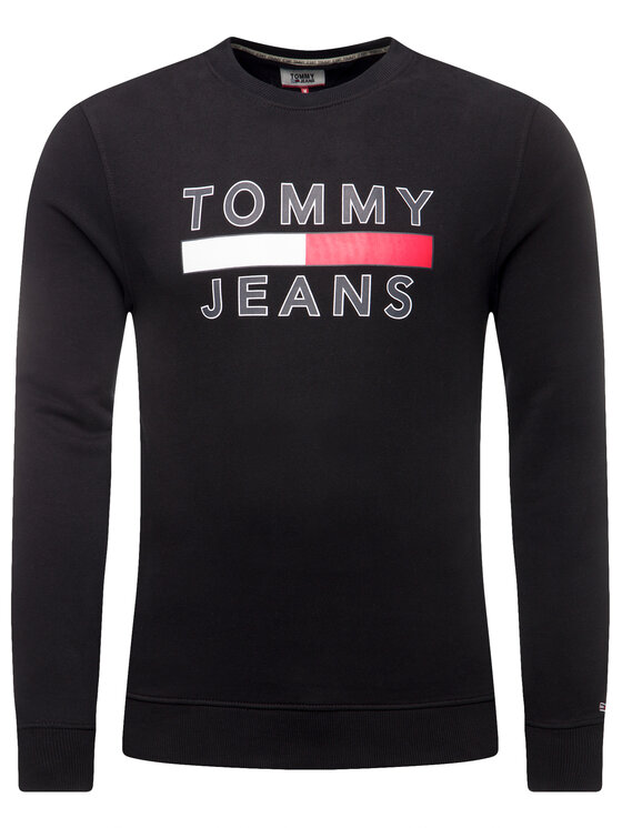 Tommy Jeans Tommy Jeans Bluza Tjm Essential Graphic Crew DM0DM07413 Czarny Regular Fit