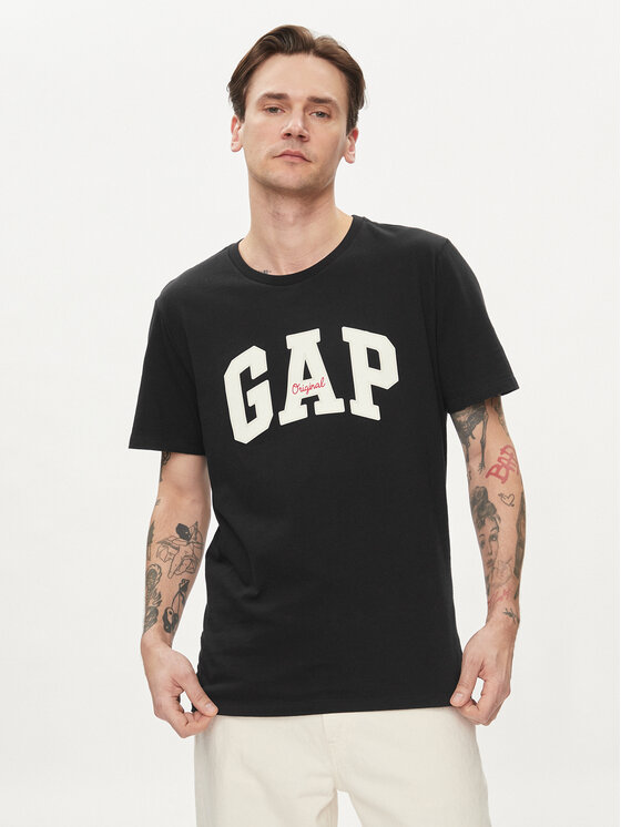 Gap Majica 471777-07 Črna Regular Fit