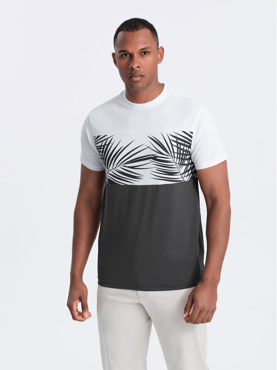 Ombre Ombre T-Shirt OM-TSPT-0177 Šedá Regular Fit