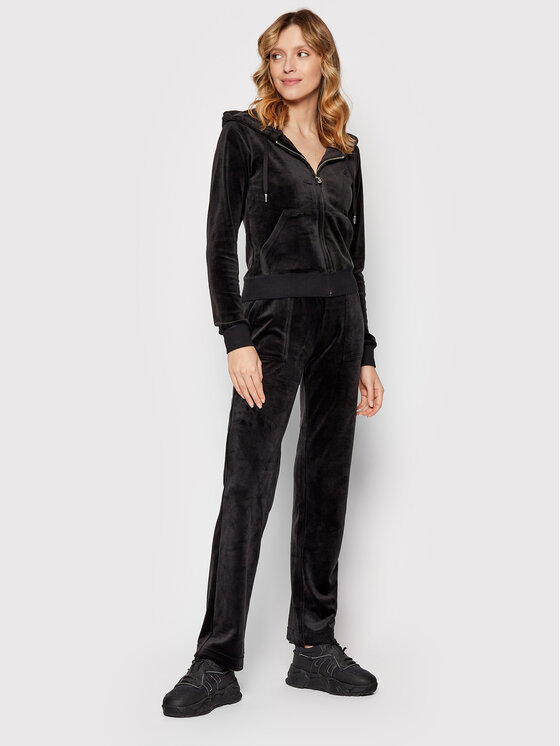 Juicy Couture Juicy Couture Donji dio trenerke Del Ray JCAP180 Crna Regular Fit