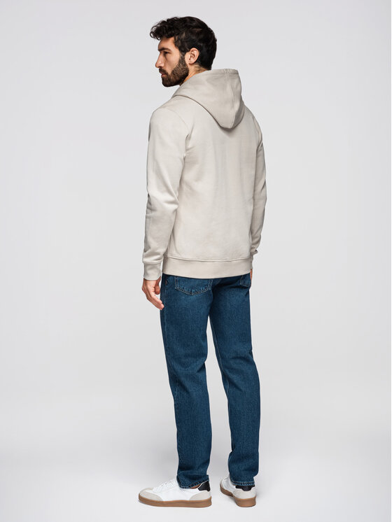 Ombre Ombre Mikina OM-SSBZ-0272 Světle šedá Regular Fit