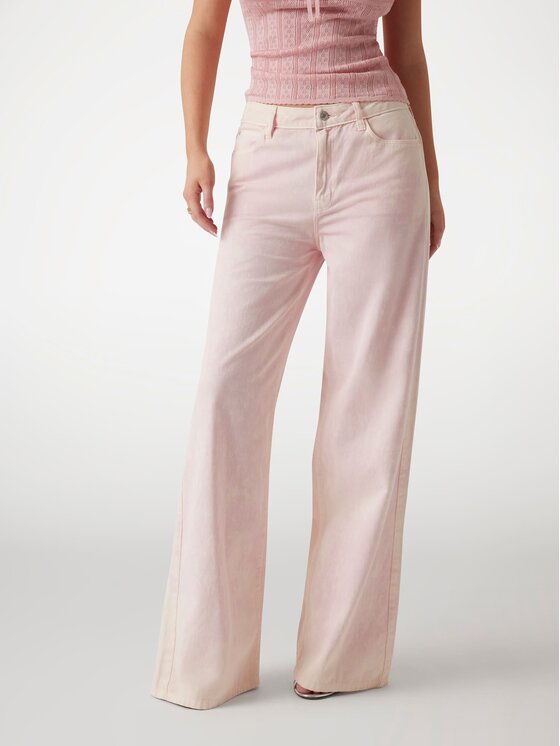 Guess Guess Kalhoty z materiálu 172931 Růžová Slim Fit