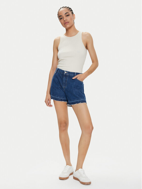 Please Please Jeansshorts D0KHEH0NPF Dunkelblau Relaxed Fit