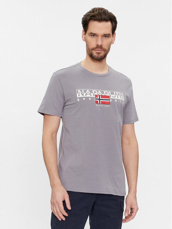 Napapijri Napapijri Тишърт S-Aylmer NP0A4HTO Сив Regular Fit