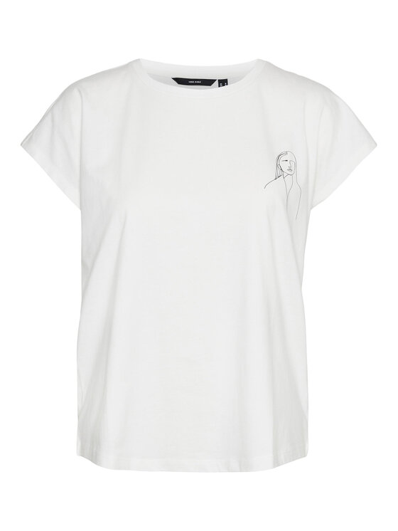 Vero Moda Vero Moda Majica 10298088 Bela Box Fit